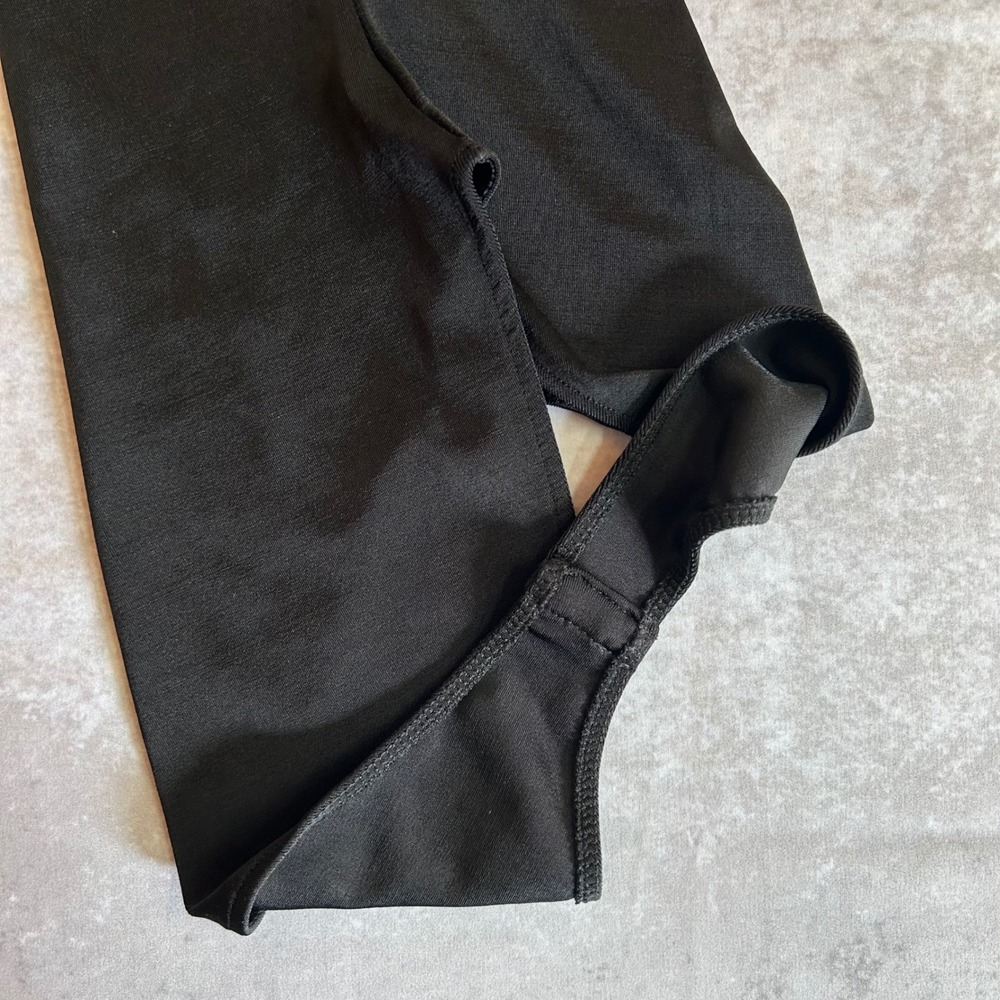 Feelgood Paris Black Mesh Long Sleeve Bodysuit Sheer Panel Notched Neckline M/L - Picture 9 of 11